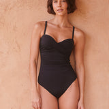 Timeless Underwired Twist Bandeau Swimsuit - Jet - Simply Beach UK