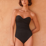 Timeless Underwired Twist Bandeau Swimsuit - Jet - Simply Beach UK