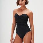 Timeless Underwired Twist Bandeau Swimsuit - Jet - Simply Beach UK
