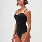 Timeless Underwired Twist Bandeau Swimsuit - Jet - Simply Beach UK