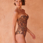 Savanna Underwired Twist Bandeau Swimsuit - Warm Earth - Simply Beach UK