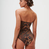 Savanna Underwired Twist Bandeau Swimsuit - Warm Earth - Simply Beach UK