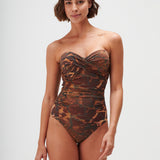 Savanna Underwired Twist Bandeau Swimsuit - Warm Earth - Simply Beach UK