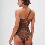 Savanna One Shoulder Swimsuit - Warm Earth - Simply Beach UK