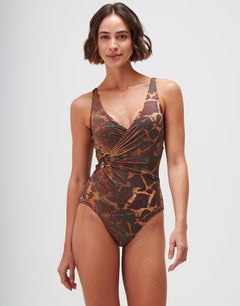 Savanna Underwired Wrap Swimsuit - Warm Earth - Simply Beach UK