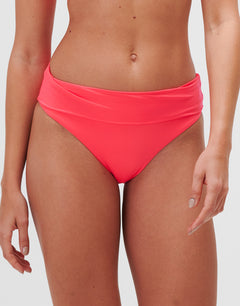 Timeless Fold Band Bikini Pant - Bright Coral - Simply Beach UK