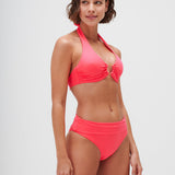 Timeless Underwired Halter Bikini Top - Bright Coral - Simply Beach UK