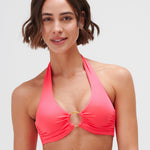 Timeless Underwired Halter Bikini Top - Bright Coral - Simply Beach UK