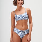 Zuri Gathered Side Bikini Pant - Porcelain - Simply Beach UK