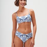 Zuri Gathered Side Bikini Pant - Porcelain - Simply Beach UK