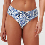Zuri Gathered Side Bikini Pant - Porcelain - Simply Beach UK