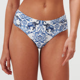 Zuri Gathered Side Bikini Pant - Porcelain - Simply Beach UK
