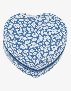 Emilia Heart Jewellery Box - Liberty Feather Blue - Simply Beach UK