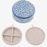 Round Jewellery Box - Liberty Feather Blue - Simply Beach UK