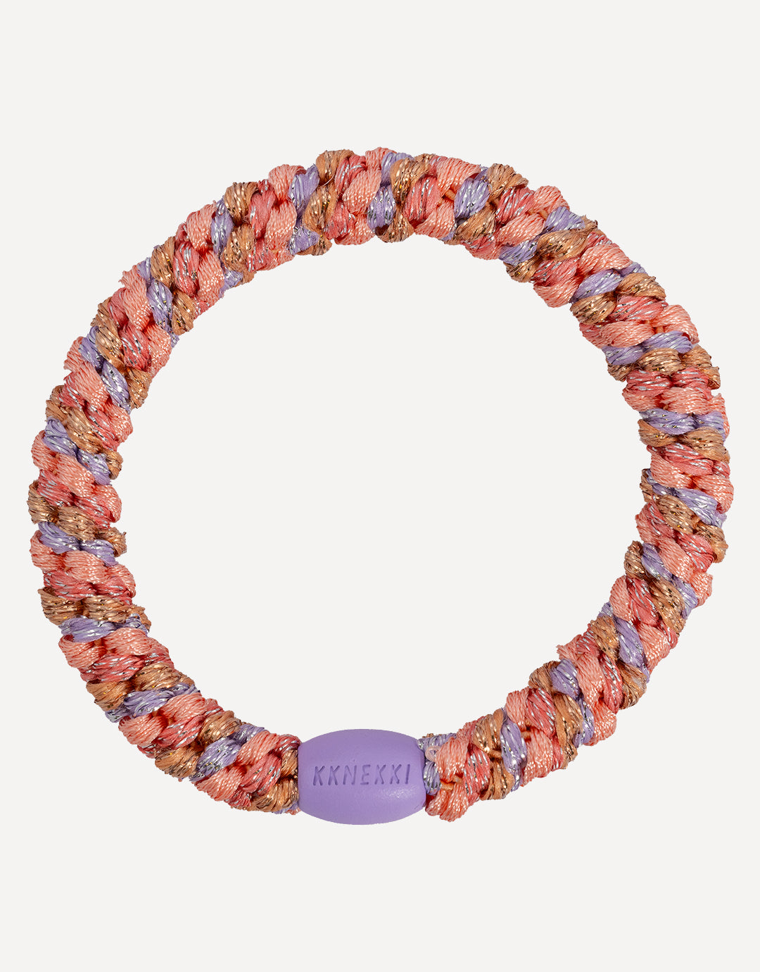Original Hair Tie - Coral Dusty Lavendar Glitter Stripe - Simply Beach UK
