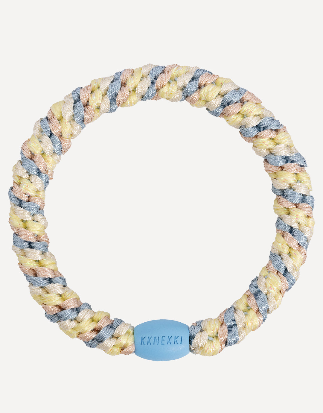 Kknekki Original Hair Tie - Sea Blue Light Yellow Glitter Stripe - Simply Beach UK