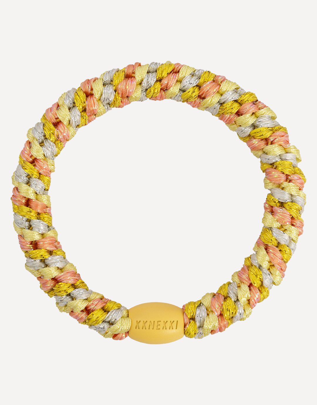 Kknekki Original Hair Tie - Yellow Peach Glitter Stripe - Simply Beach UK