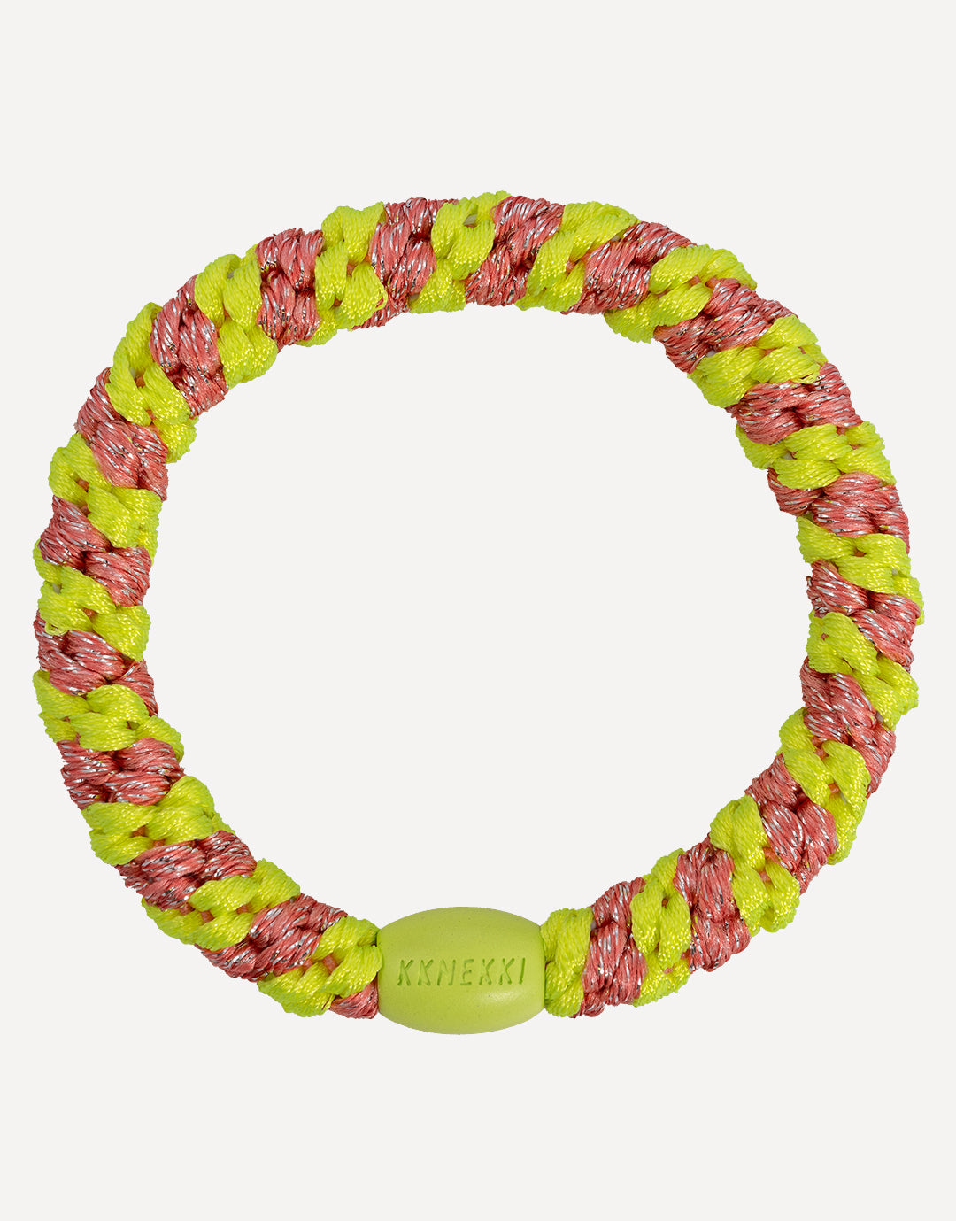 Kknekki Original Hair Tie - Coral Neon Yellow Stripe - Simply Beach UK