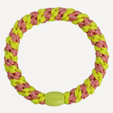 Kknekki Original Hair Tie - Coral Neon Yellow Stripe - Simply Beach UK