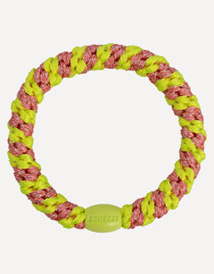 Original Hair Tie - Coral Neon Yellow Stripe - Simply Beach UK