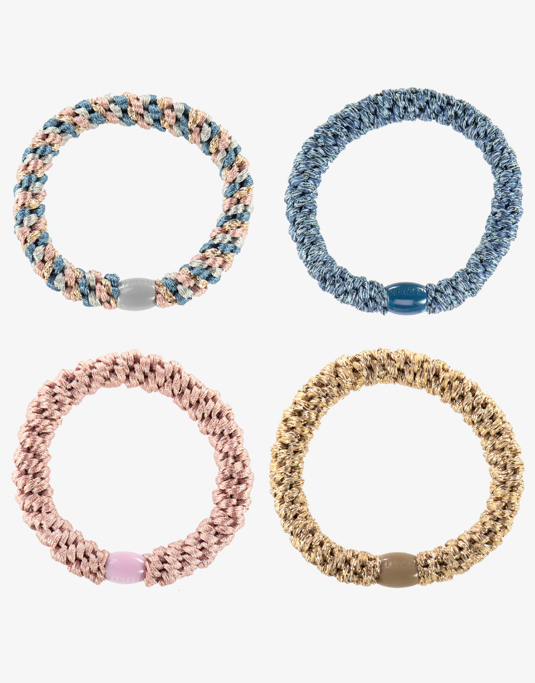 Original Hair Tie Bundle - Pale Pink, Blue and Pale Gold - Simply Beach UK