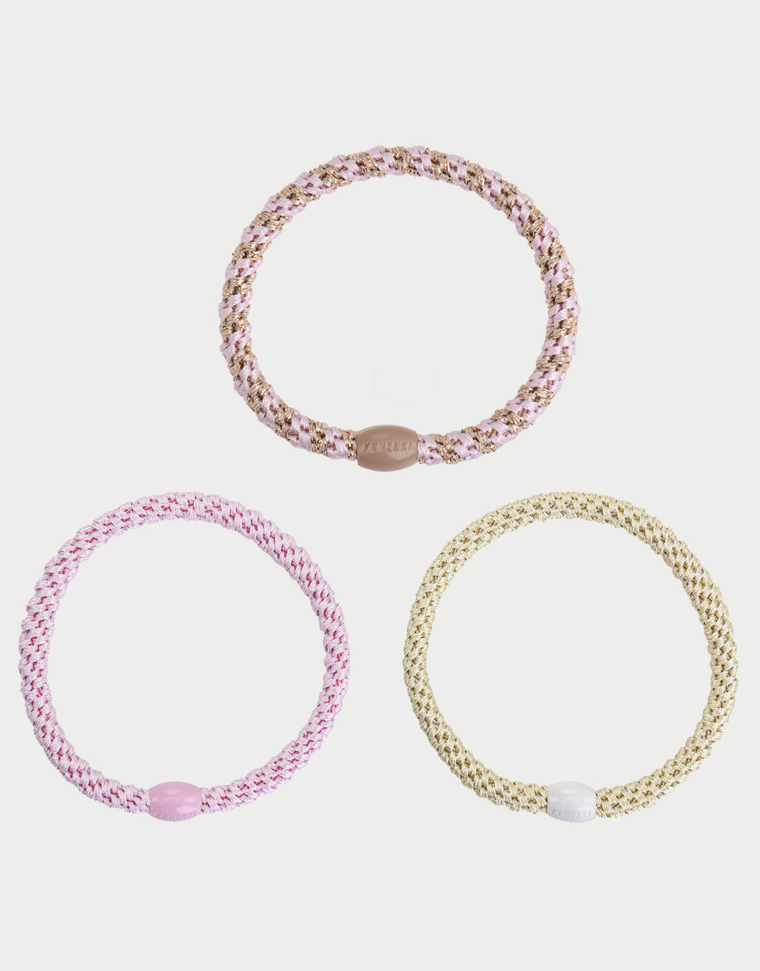 Slim Hair Tie Bundle - Pale Pastel Pinks - Simply Beach UK