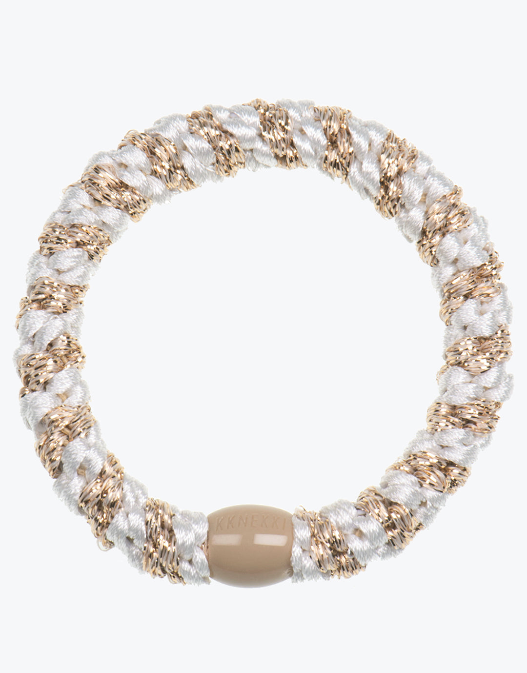 Original Hair Tie - Beige and White Glitter Stripe - Simply Beach UK