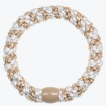 Original Hair Tie - Beige and White Glitter Stripe - Simply Beach UK
