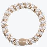 Original Hair Tie - Beige and White Glitter Stripe - Simply Beach UK