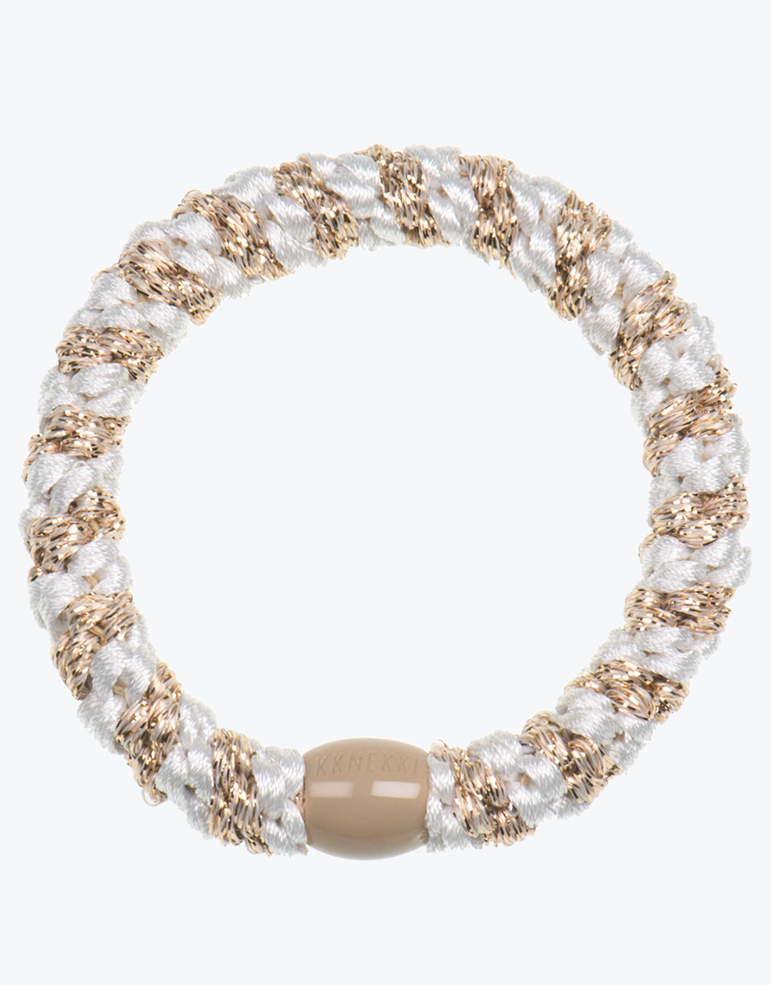 Original Hair Tie - Beige and White Glitter Stripe - Simply Beach UK