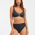 Lara Underwired Bikini Top - Black - Simply Beach UK