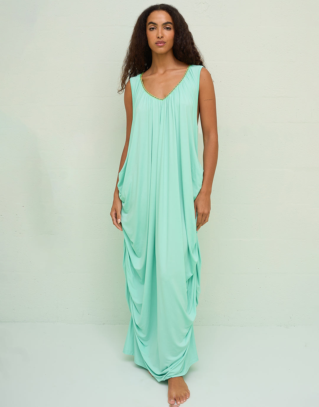 Pitusa Lee Draped Dress - Aqua - Simply Beach UK