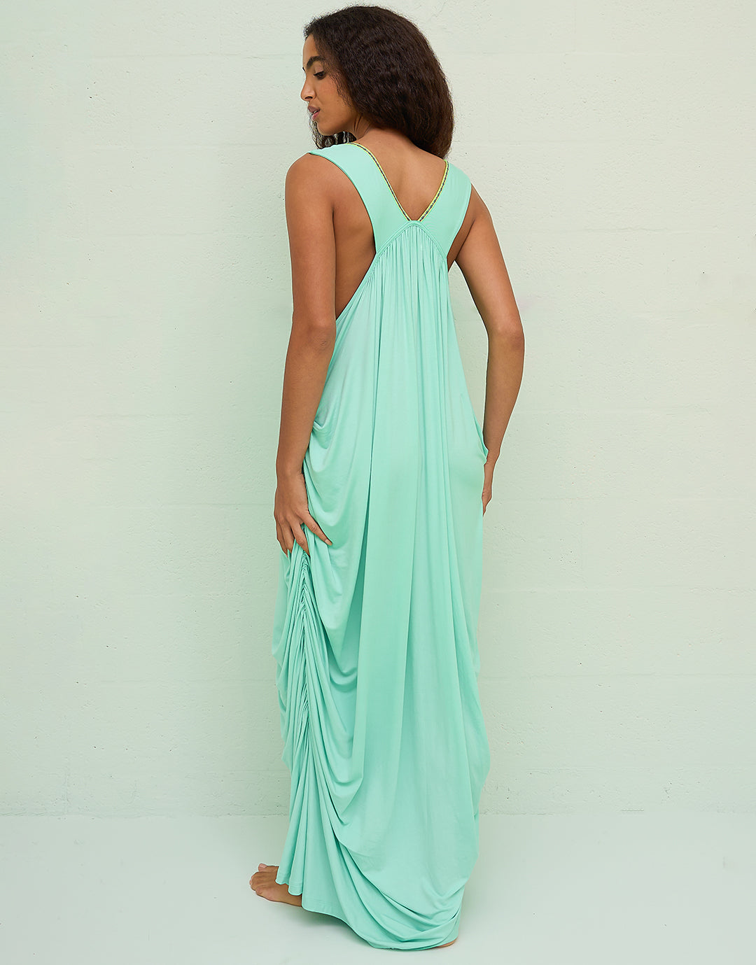 Pitusa Lee Draped Dress - Aqua - Simply Beach UK