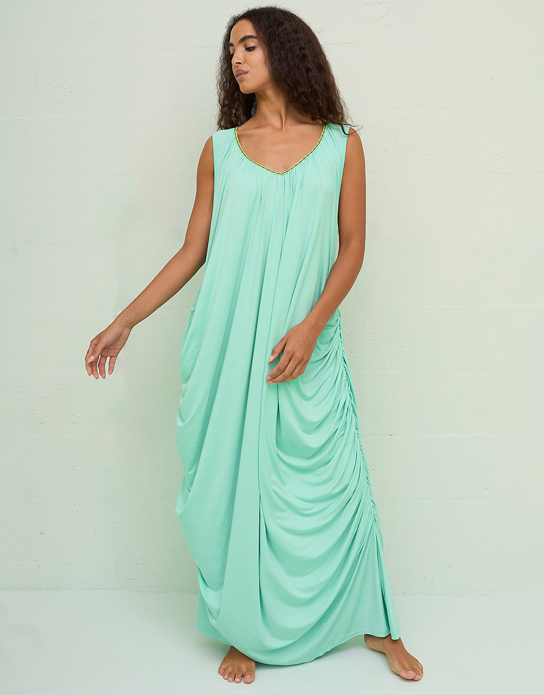 Pitusa Lee Draped Dress - Aqua - Simply Beach UK