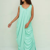 Pitusa Lee Draped Dress - Aqua - Simply Beach UK
