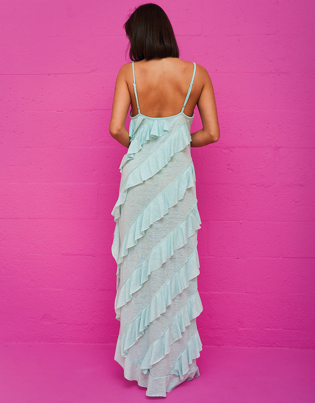 Mermaid Ruffle Dress - Aqua - Simply Beach UK