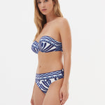 Marina Bandeau Underwired Bikini Top - Blue and White - Simply Beach UK