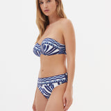 Marina Bandeau Underwired Bikini Top - Blue and White - Simply Beach UK