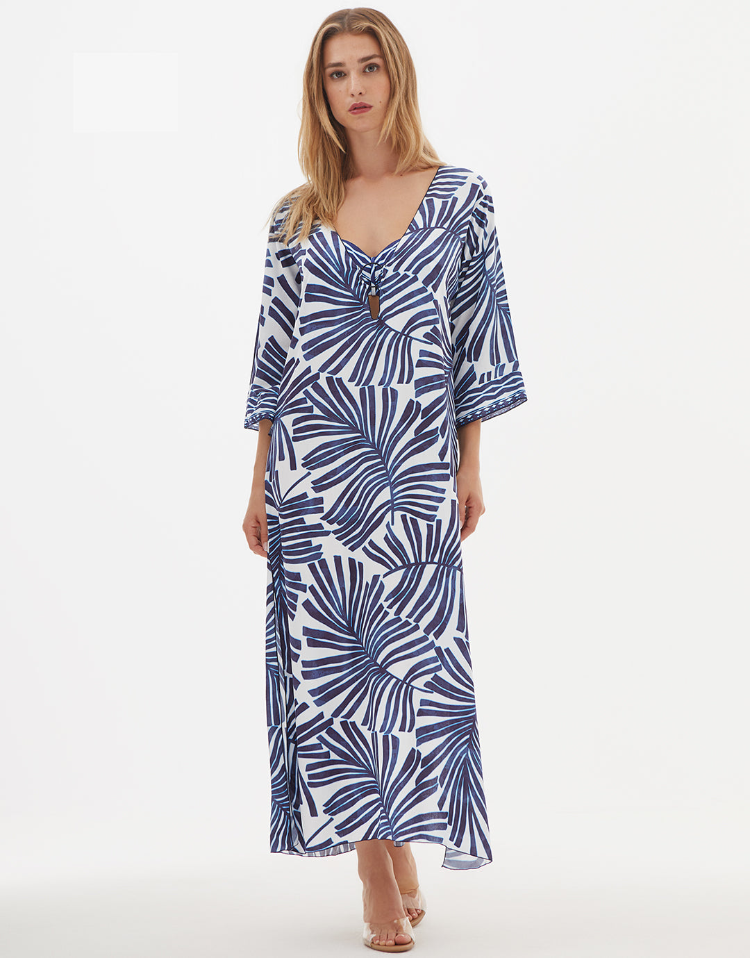 Marina Maxi Beach Dress - Blue and White - Simply Beach UK