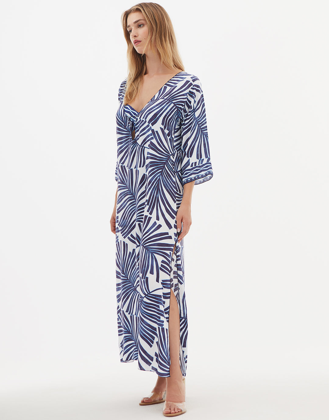 Marina Maxi Beach Dress - Blue and White - Simply Beach UK