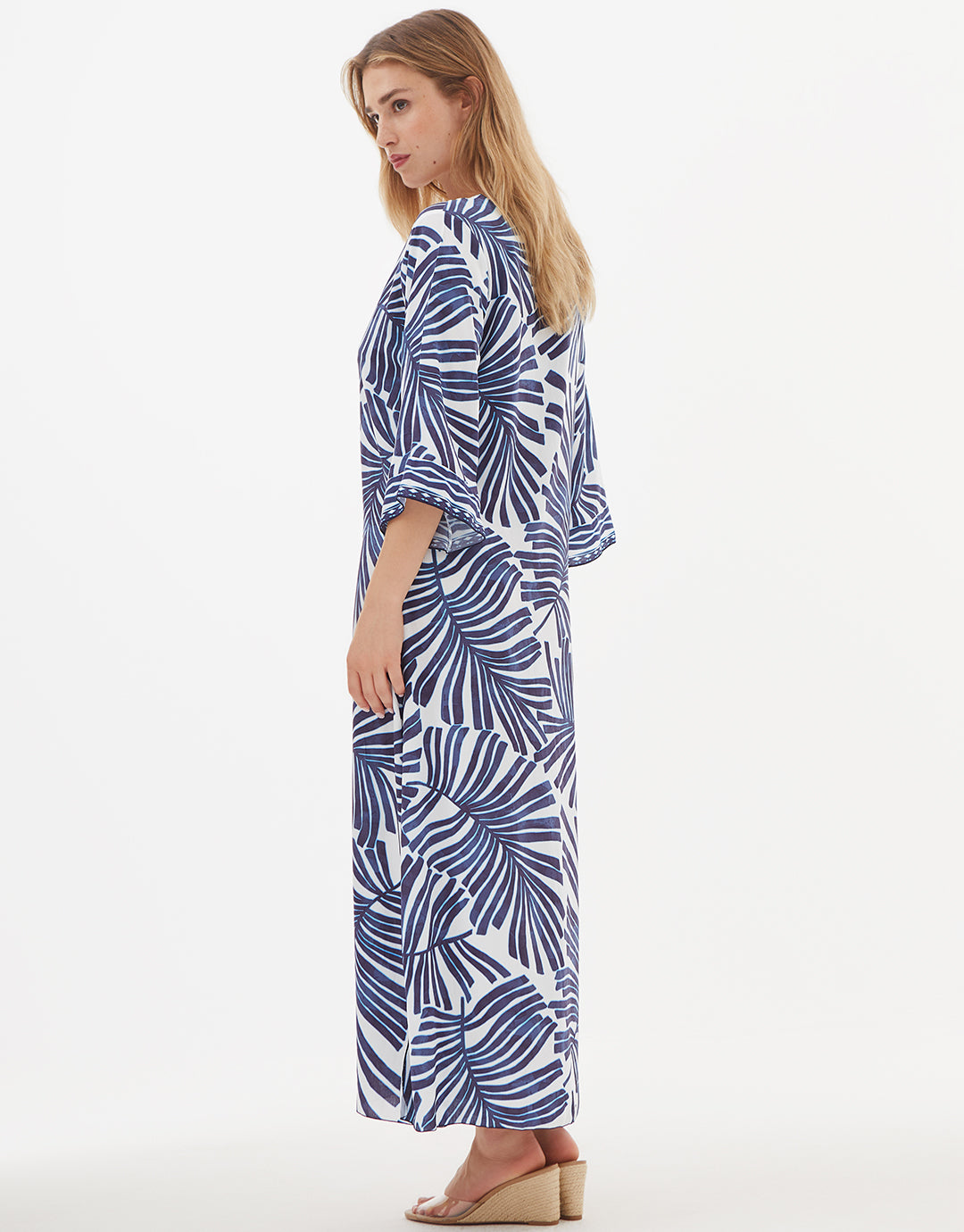 Marina Maxi Beach Dress - Blue and White - Simply Beach UK
