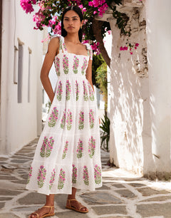 Pink City Prints Martina Dress - Schiffly Folk Buta - Simply Beach UK