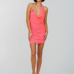 Mini Cowl Neck Dress - Hot Pink - Simply Beach UK
