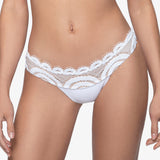 Must Haves Lace Banded Full Bikini Pant - White - Simply Beach UK