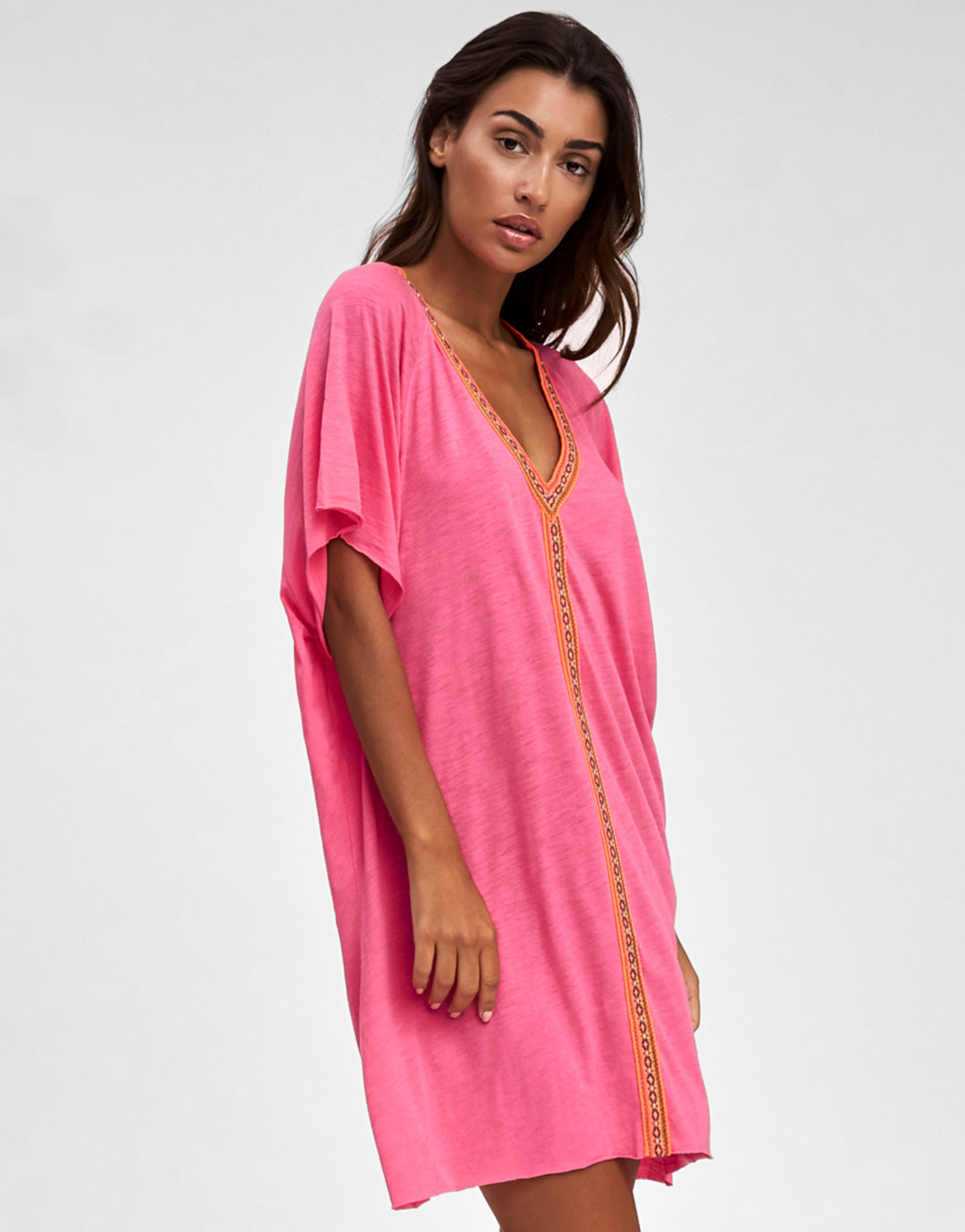 Mini Pima Abaya Dress - Hot Pink - Simply Beach UK