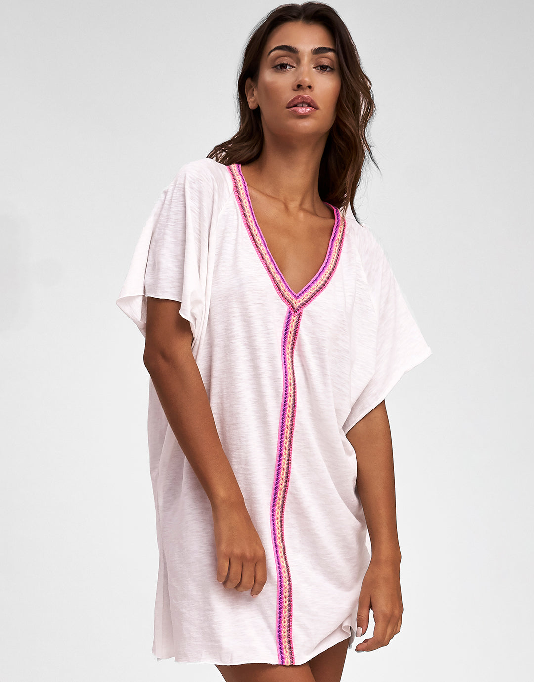 Mini Pima Abaya Dress White