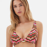Nuria Ferrer Miranda Plunge Bikini Top - Multi - Simply Beach UK