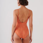 Glance Ruched Underwired Swimsuit - Metallic Apricot - Simply Beach UK