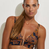 Memory Banded Bikini Top - Sunset Navy - Simply Beach UK