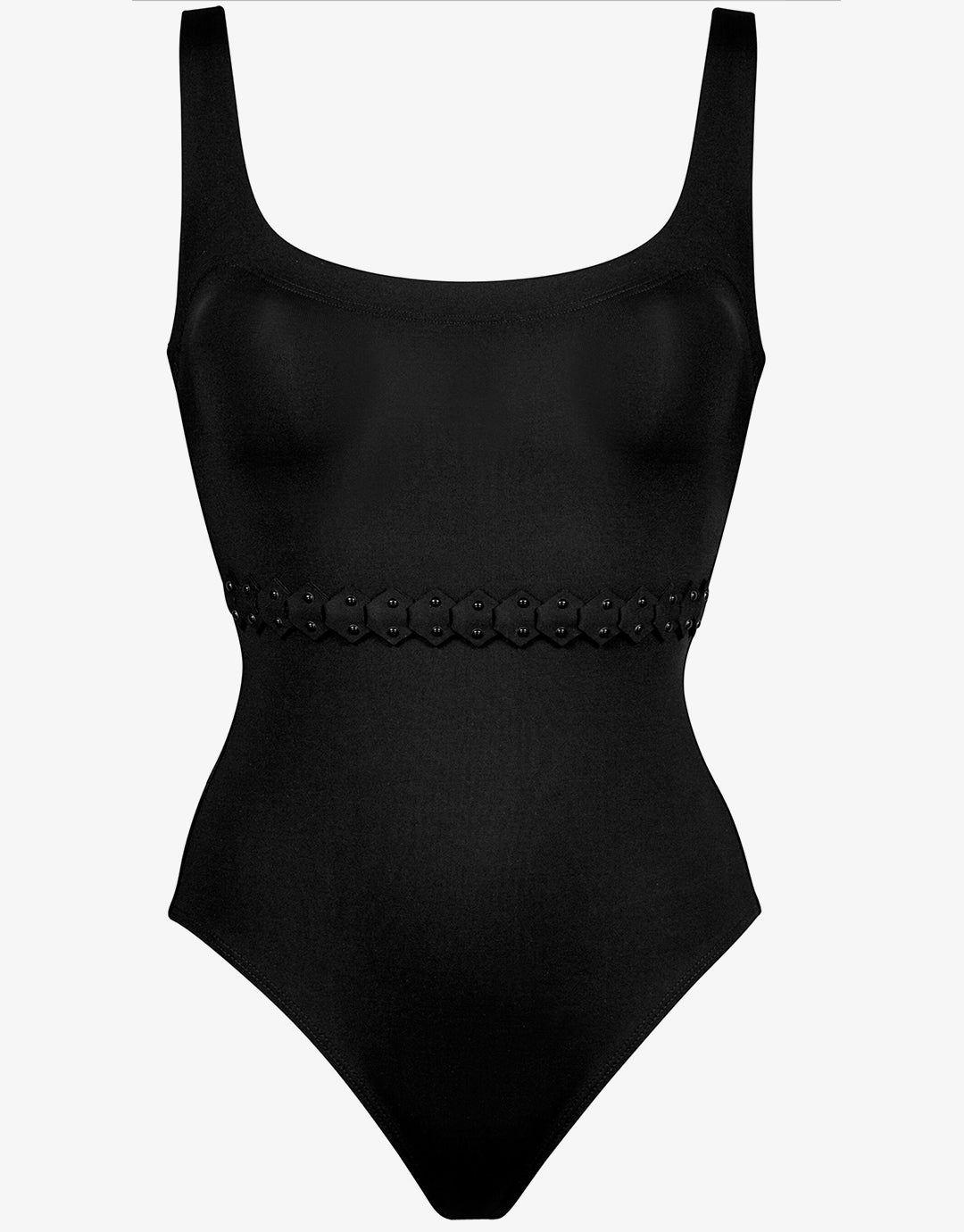 Softline Belted Swimsuit - Black - Simply Beach UK